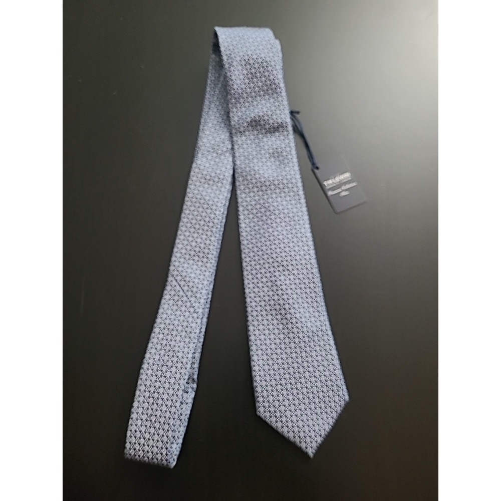 T.M.‎ Lewin Jermyn St. London Pure Silk Tie Handmade Textured Diamond Navy  NEW